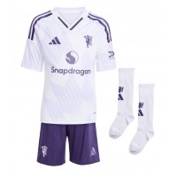 Manchester United Bruno Fernandes #8 Vieras Peliasu Lasten 2025-26 Lyhythihainen (+ Lyhyet housut)